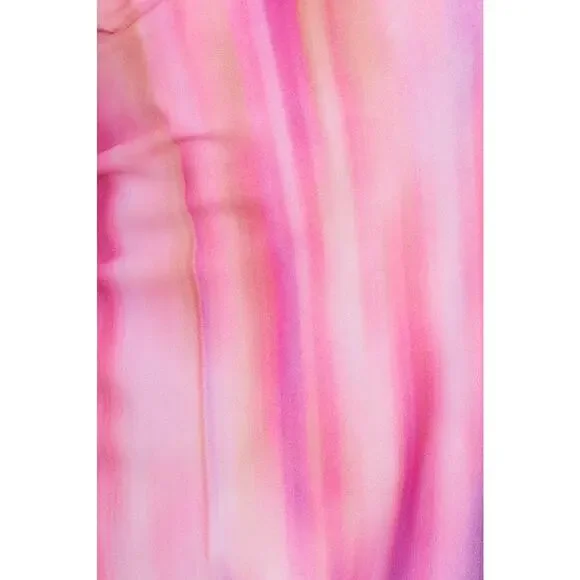 Hello Molly Lava Love pink watercolor draped cowl mini dress XL - Picture 5 of 7